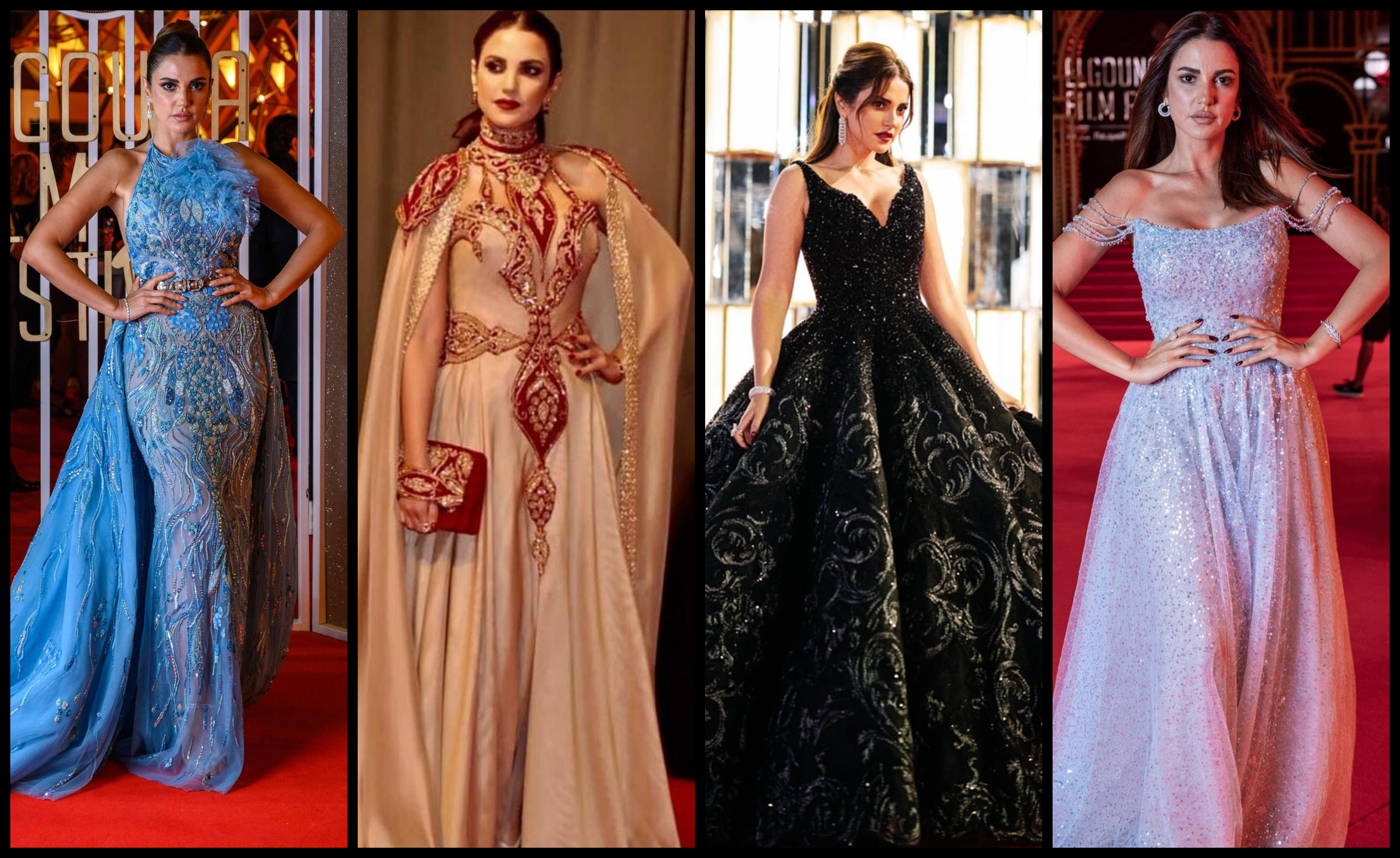 استوحي إطلالة سهراتك من أجمل فساتين درة زروق النجمة التونسية