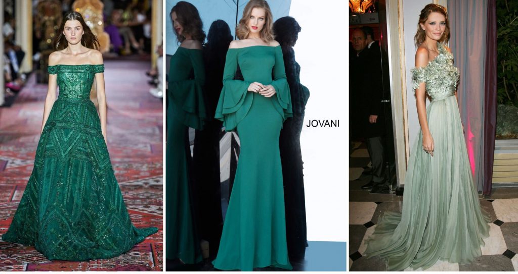 فساتين خطوبة خضراء خلابة لعروس فخمة وغير تقليدية