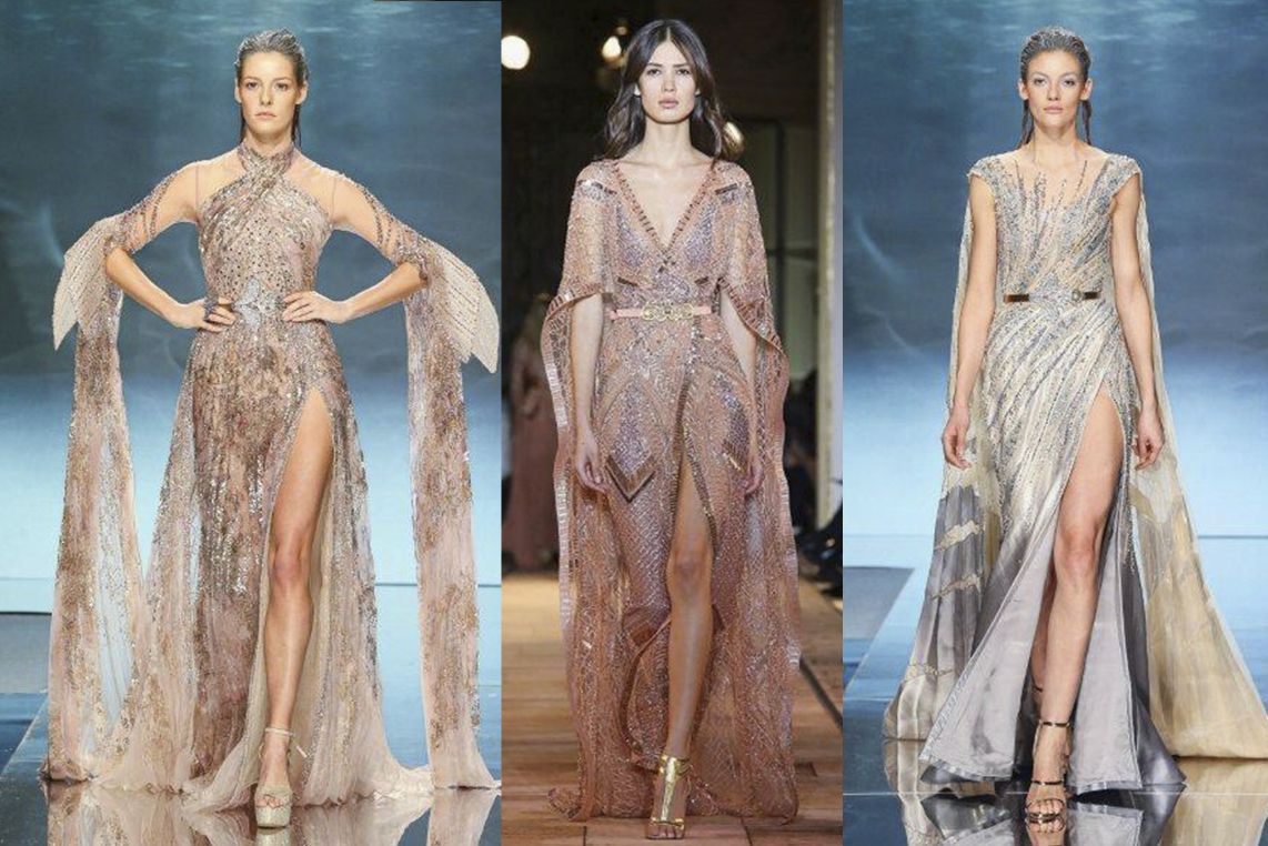 فساتين خطوبة بشق امامي من وحي النجمات العربيات