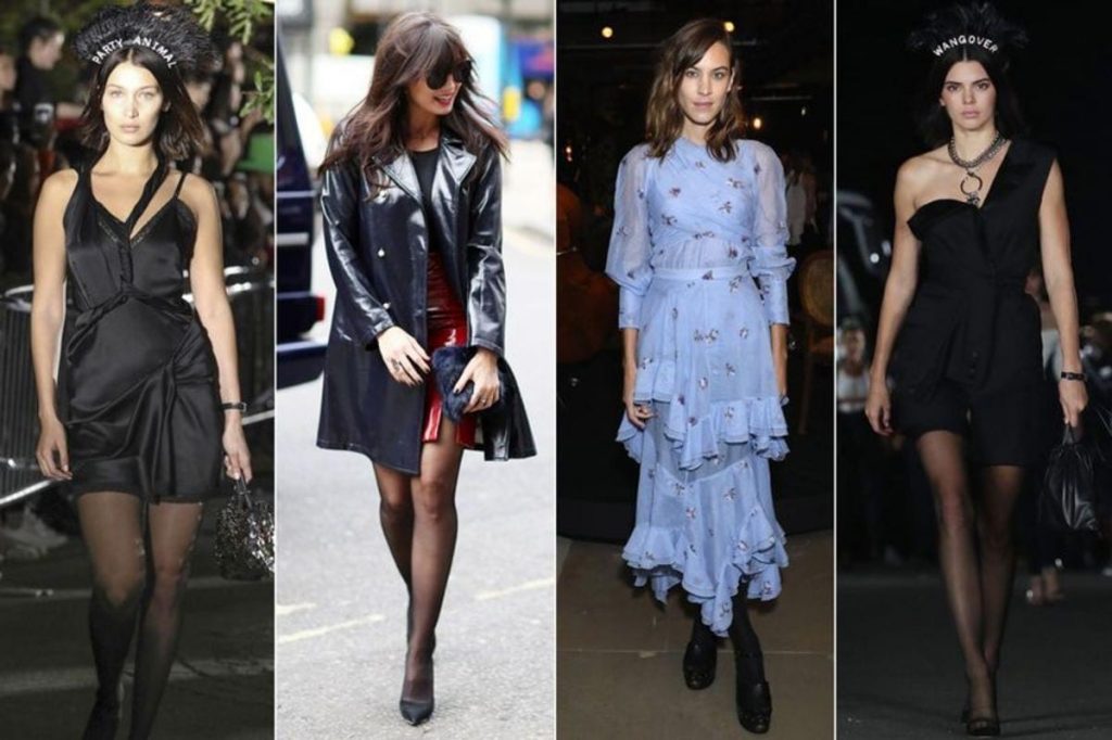 طرق تنسيق الجوارب الطويلة مع الفساتين القصيرة لشتاء 2021