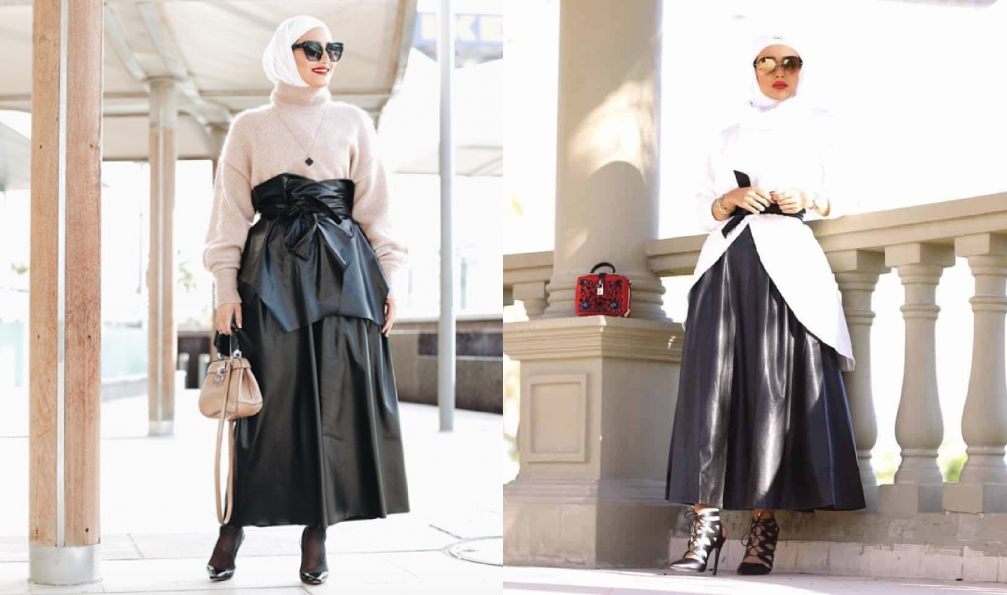 أحدث موديلات تنورة الجلد لموضة شتاء 2021