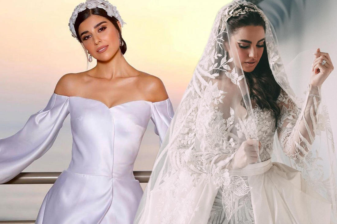 شاهدي فساتين زفاف النجمات العرب في حصاد 2020