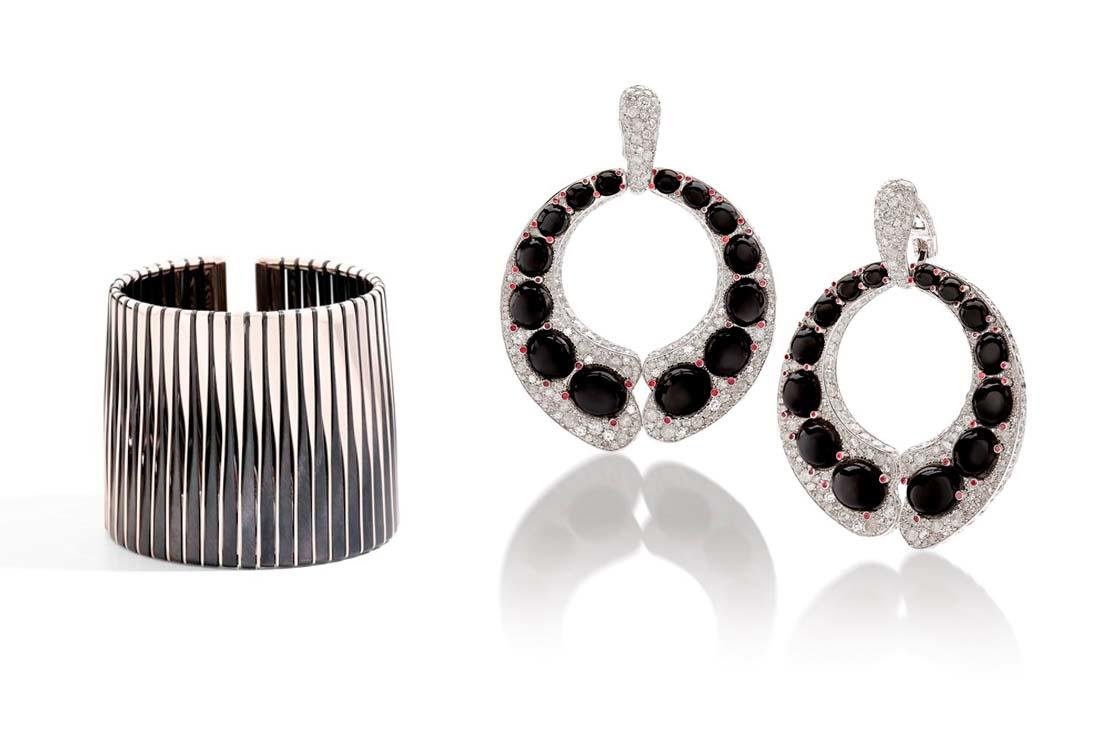 مجوهرات مونوكروم باللون الأبيض والأسود لإطلالة عصرية وفاخرة