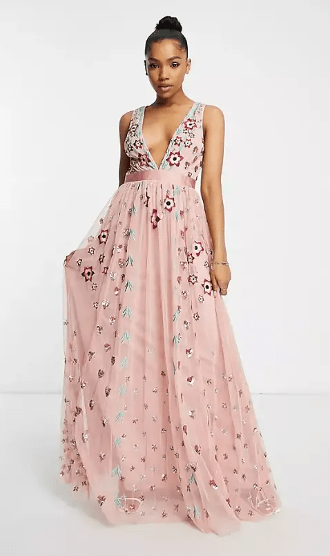 فساتين سهرة وردية