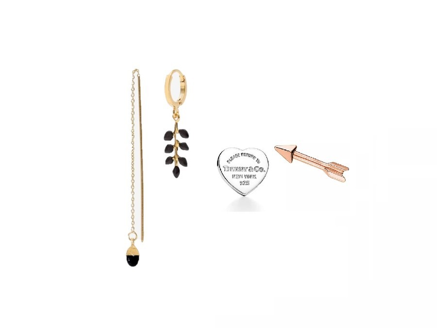 تصاميم أقراط غير متماثلة لإطلالة عروس جريئة