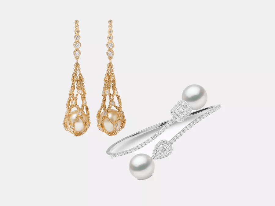 مجوهرات مرصعة باللؤلؤ لإطلالة عروس فخمة وراقية