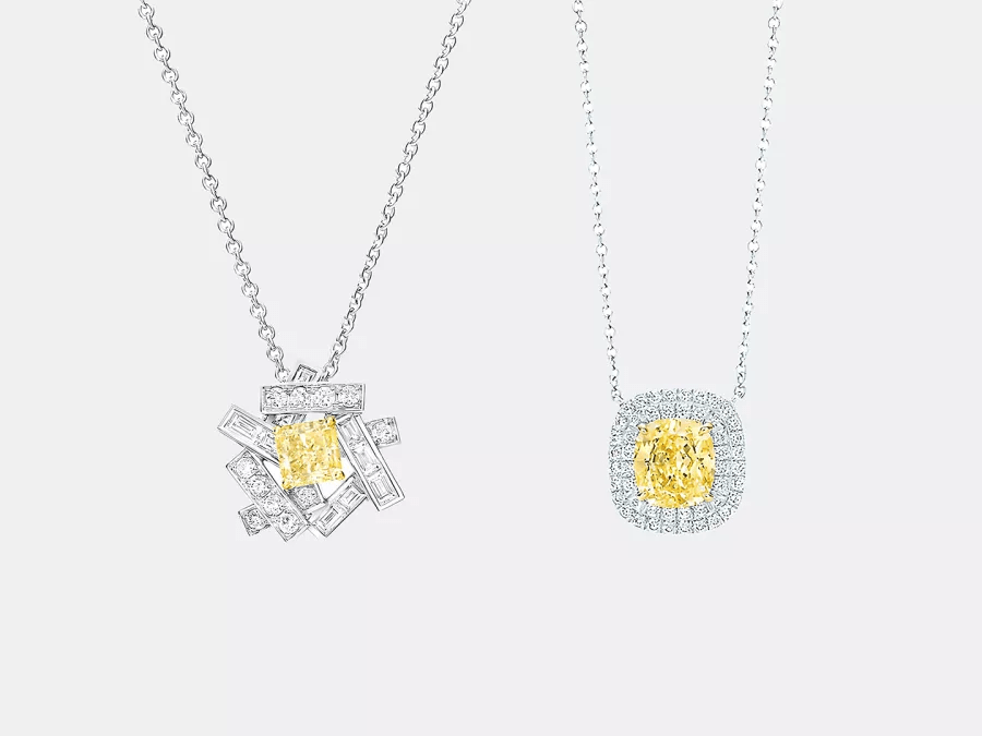 قلادات بالألماس الأصفر لعروس هذه الصائفة