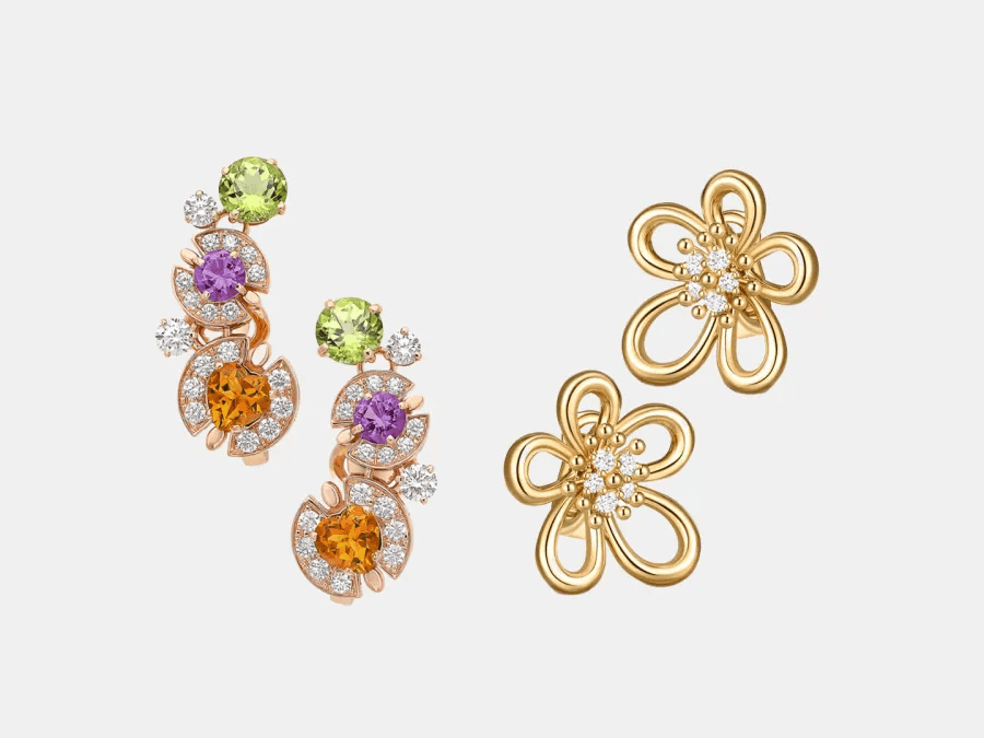 أقراط ذهب وألماس للعروس الأنيقة: أحدث التصاميم العالمية لتتألقي في يومك الكبير