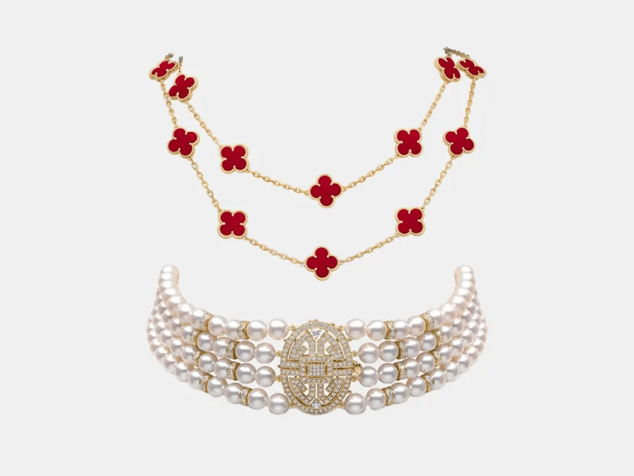 سلاسل ذهب و ألماس نسائية لعروس خريف 2025